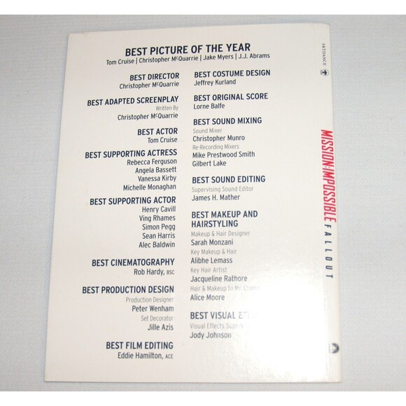 Mission Impossible Fallout DVD 2018 Academy Awards Consider Promo copy RARE - Picture 2 of 3